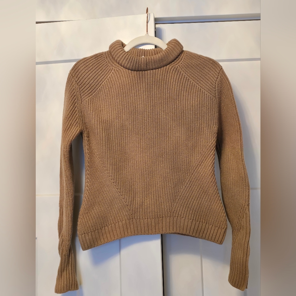 Rumere Womans Brown Wool Cable Knit Sweater Sz XS Ralph Lauren Dark Academia 36